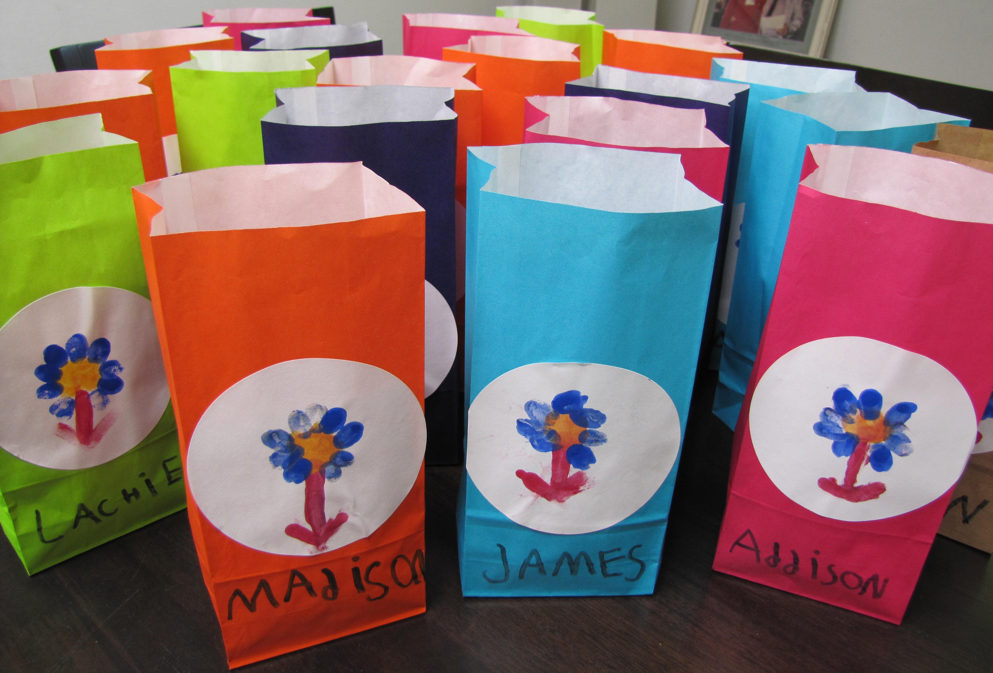 Colourful party bags